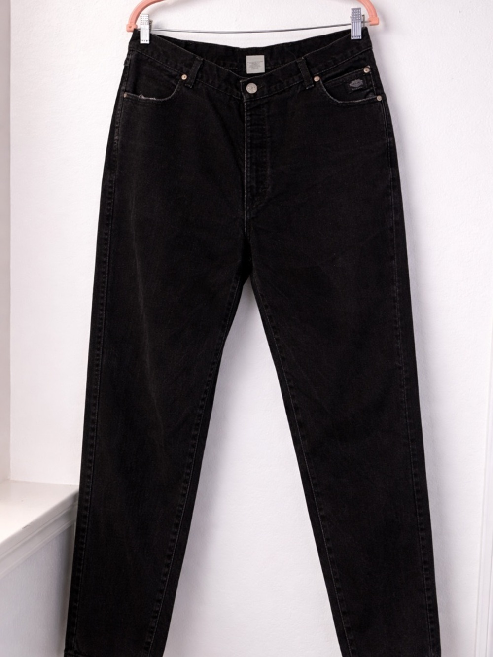 Harley-Davidson Black Denim Jeans with Logo Patch